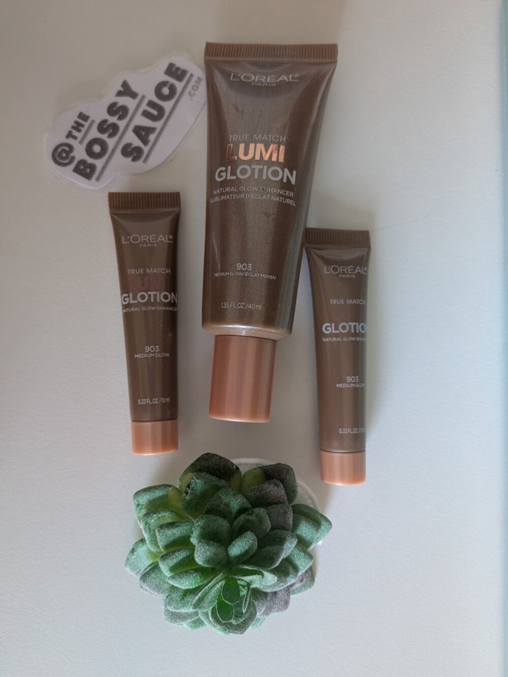 🌸 L'Oréal Lumi Glotion Natural Glow Bronzing Enhancer (903 MEDIUM) Bundle NEW